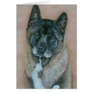 arte de retrato de akita perro con cara negra