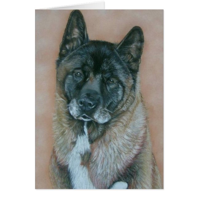 arte de retrato de akita perro con cara negra (Frente)