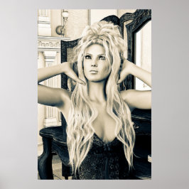 Arte de retrato de glamour victoriano vintage