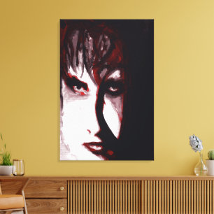 Arte de retrato de hombre de música goth post punk
