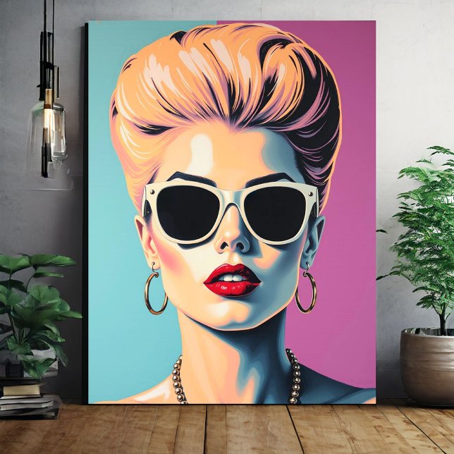 Arte de retrato de mujer estilizada en pared (Subido por el creador)