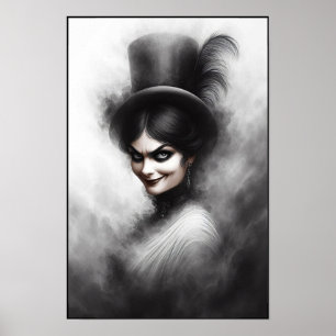 Arte de retrato de mujer victoriana misteriosa y e