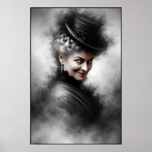 Arte de retrato de mujer victoriana misteriosa y e