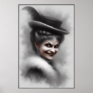 Arte de retrato de mujer victoriana misteriosa y e