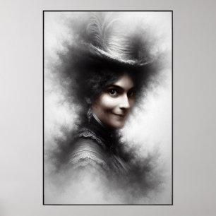 Arte de retrato de mujer victoriana misteriosa y e