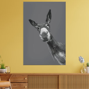 Arte de retrato en escala de grises de burro diver