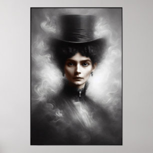 Arte de retrato femenino misterioso de la era vict