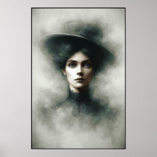 Arte de retrato femenino misterioso de la era vict