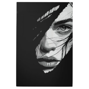 Arte de retrato misterioso monocromo