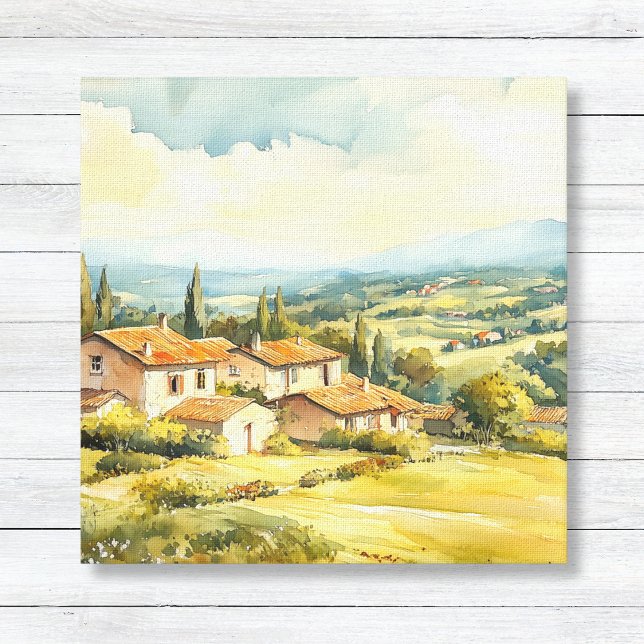 Arte de Rolling Hills en el campo francés (French Countryside Canvas Art Print for Kitchen, Dining or Living Room Wall decor)