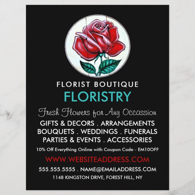 Arte de Rosa, Floristería, Publicidad de Florister (Frente)