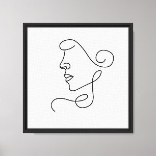 Arte de rostro de mujer de una línea minimalista  