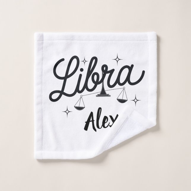 Arte de Rótulo Libra Zodiac personalizado (Toallita)