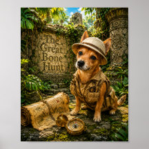 Arte de ruinas de la selva antigua perro explorado