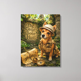 Arte de ruinas de la selva antigua perro explorado