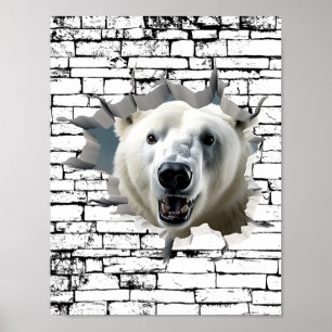 Arte de ruptura de pared de osito polar 3D - Safar