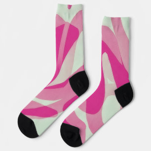 Arte de sabios rosados y pastorales en calcetines