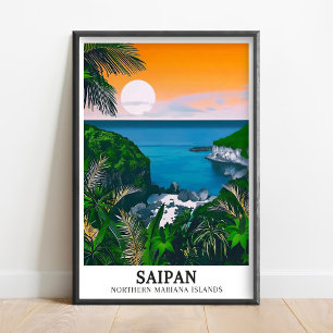 Arte de Saipán - Carteles de playa marina - Impres