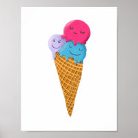 Arte de sala de lactancia de cono de helado lindo