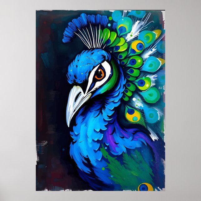 Arte de salpicadura de pavo real radiante - Arte d (Frente)