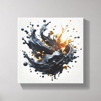 Arte de salpicaduras de fluido 3D de lujo: oro din