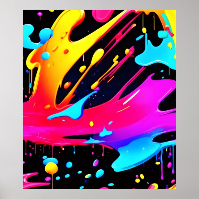 Arte de salpicaduras de pintura atrevido y brillan (Frente)