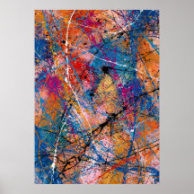 Arte de salpicaduras expresivas azul cobalto y nar