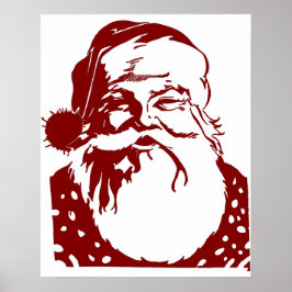 Arte de Santa Pop Feliz Navidad rojo