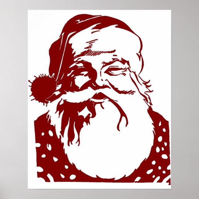 Arte de Santa Pop Feliz Navidad rojo (Frente)