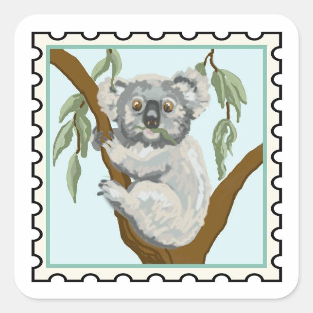 Arte de sello australiano de koala lindo (Anverso)