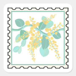 arte de sello de flores de acacia australiana