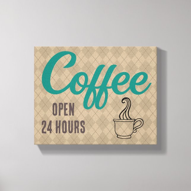 Arte de Señal de Restaurante de Café Retro Bold  (Anverso)