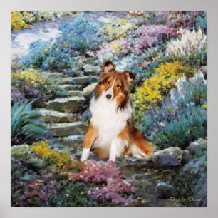 Arte de Sheltie donde el amor crece