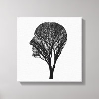 Arte de silueta de árbol de perfil humano – Mente 