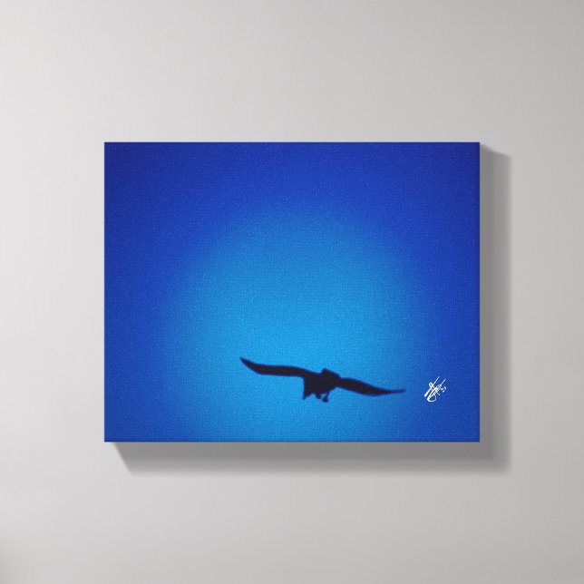 Arte de silueta de pájaro cielo azul resplandor ci (Anverso)