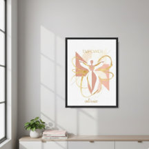 Arte de silueta dorada abstracta de mujer empodera
