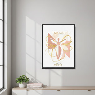 Arte de silueta dorada abstracta de mujer empodera