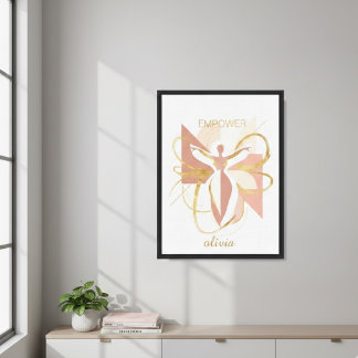 Arte de silueta dorada abstracta de mujer empodera