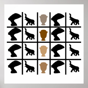 Arte de símbolos y adornos africanos tradicionales