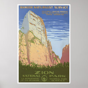 Arte de Sion Cartel del Parque Nacional Zion Impre