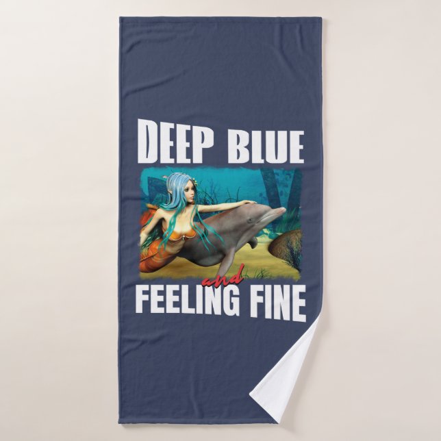 Arte de sirena de delfín del océano azul sentiment (Toalla de baño)