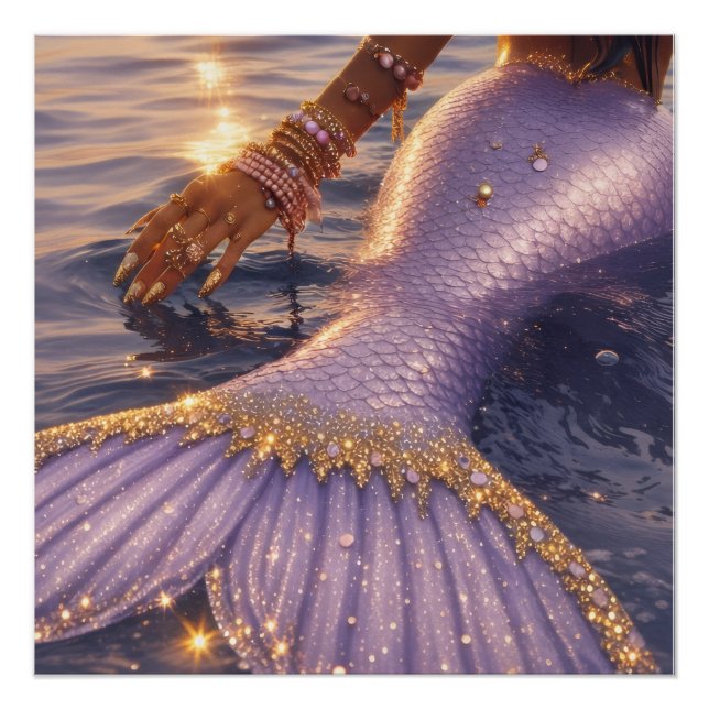 arte de sirena || póster brillante (Anverso)