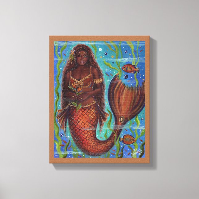 Arte de sirena tropical "Claudina" por Renee Lavoi (Anverso)