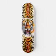 Arte de skateboard - Tigre de bronceado con rayas