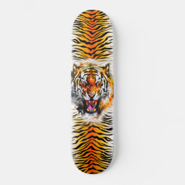 Arte de skateboard - Tigre de bronceado con rayas