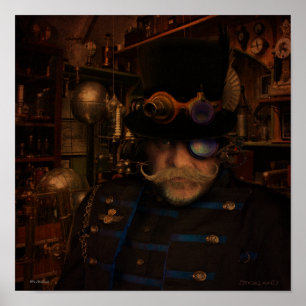 Arte de Steampunk - capitán Sean del inventor de
