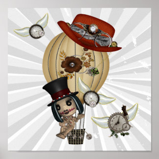 arte de steampunk en globo aerostático gothic lave