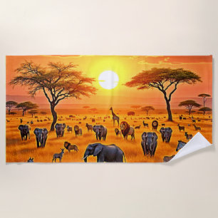 Arte de Sunset en la sabana africana