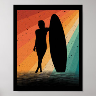 Arte de surf para mujeres chicas tabla de surf agu