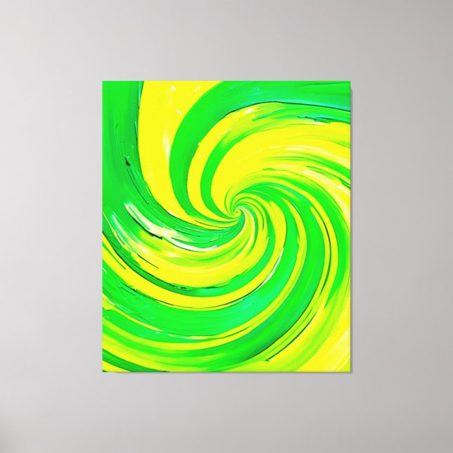 Arte de Swirl intenso verde y amarillo (Anverso)